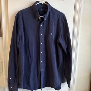 Polo Ralph Lauren Men's Long Sleeve Core Replen Slim Fit Navy Size XL